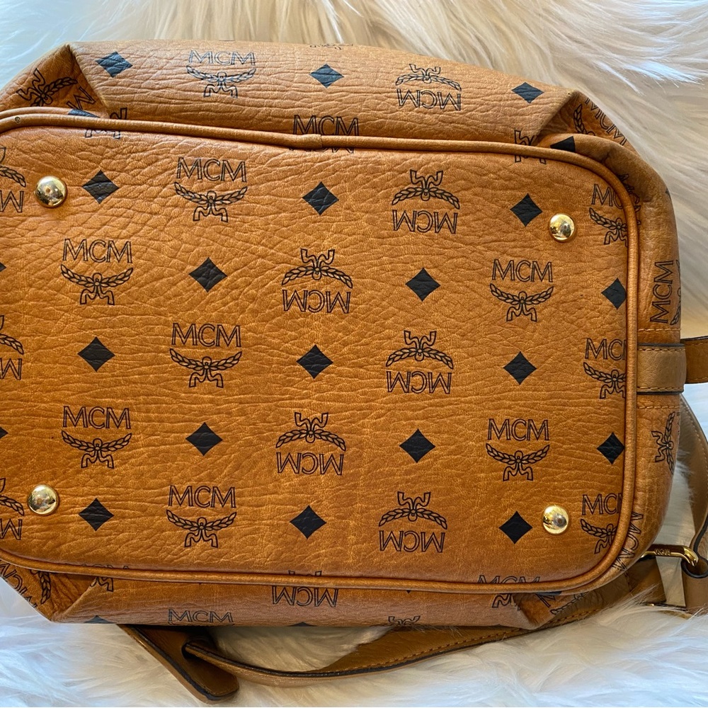 Mcm Visetos Cognac Crossbody Bag Gem